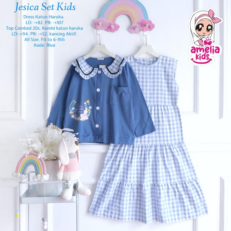 Dress Anak Remaja Jesica Set Amelia Kids | Setelan Dress Anak Remaja