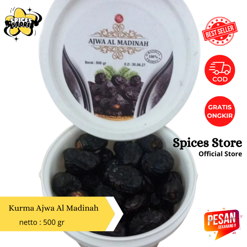 

Buah Kurma Ajwa Al Madinah 500 Gram Kurma Nabi Original - Spices Store - Kurma Murah Daging Tebal