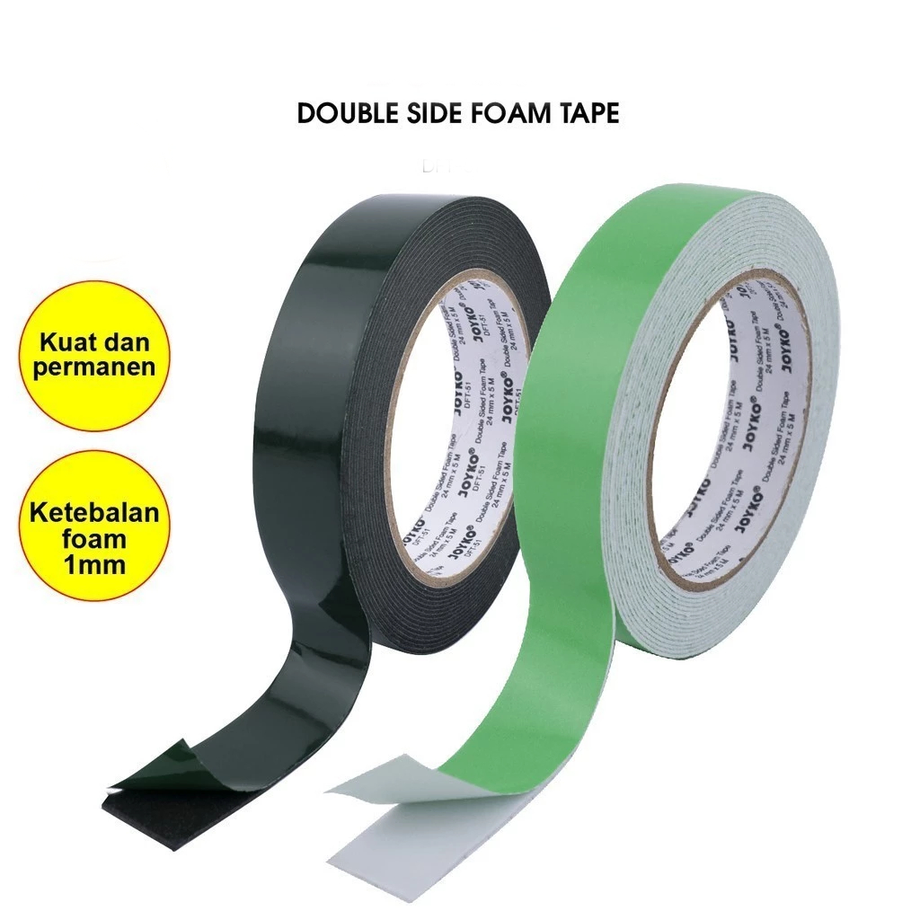 

Double Tape Busa Foam 24mm 8Y/45mm 8Y - Solasi Busa 2 Sisi - Double Tape Busa Hijau