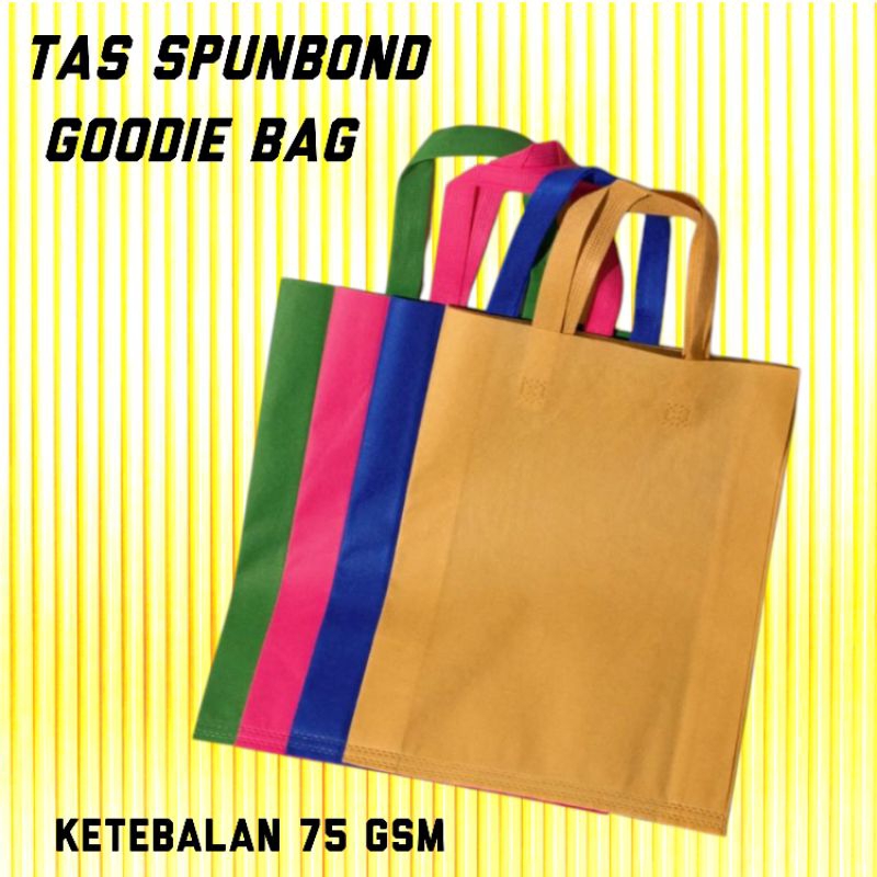 

Tas Goodie Bag Handle Lipat Samping Polos/ Tas Spunbond Handle