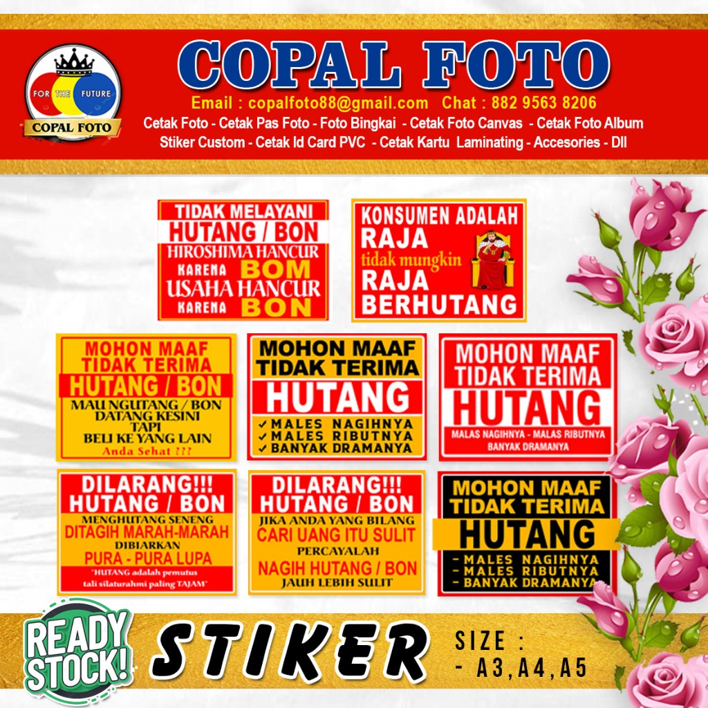 

Stiker Tidak Menerima Hutang