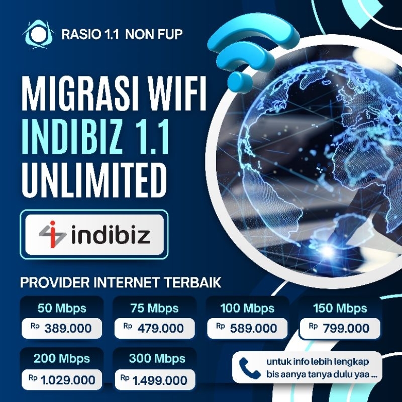 MIGRASI 𝗜𝗻𝗱𝗶𝗕𝗶𝘇 | Unlimited Tanpa FUP | Rasio : 1.1 | Upgrade Downgrade : Speed |
