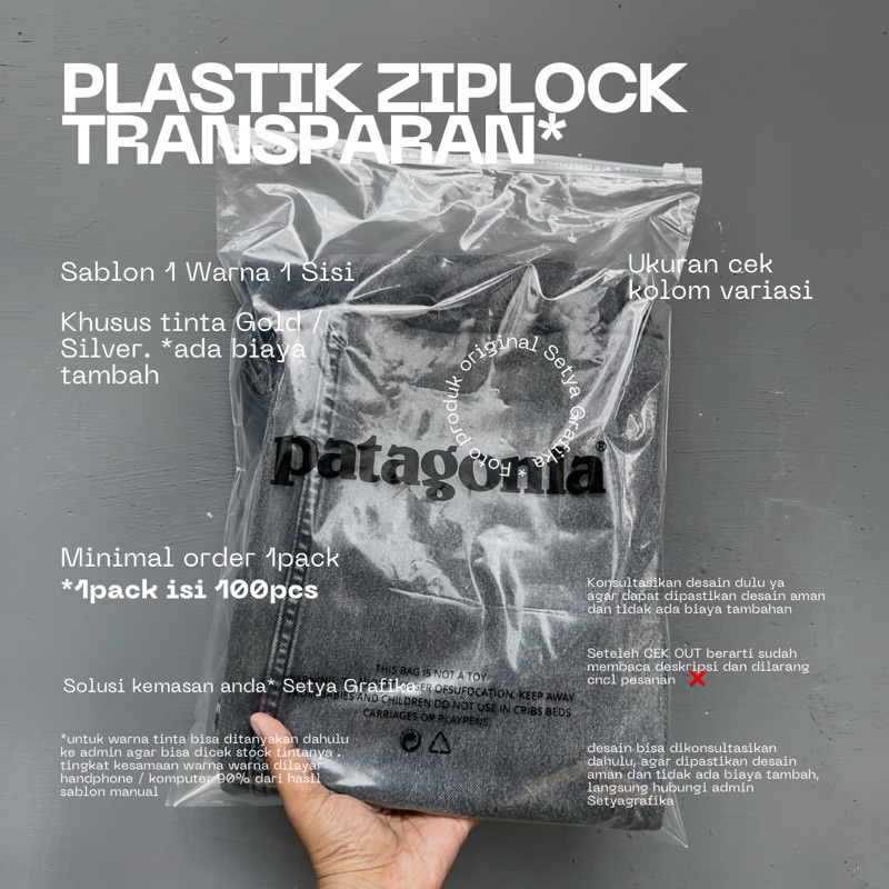 Sablon Plastik Ziplock Transparan