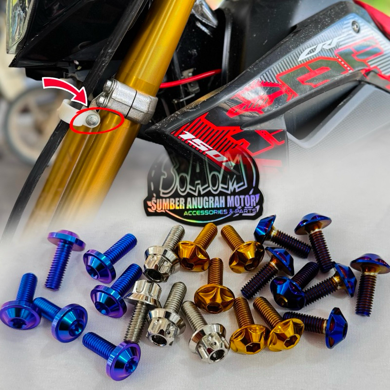 BAUT KLEMAN SELANG REM DEPAN CRF150 PROBOLT & TITANIUM / CEKAK KLEM KABEL CAKRAM CRF