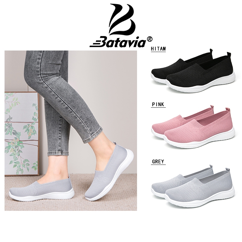 Diskont CodBatavia Sepatu Sepatu Slip On Wanita/ Sepatu Flyknit Shoes Wanita/ Women Shoes Rajut