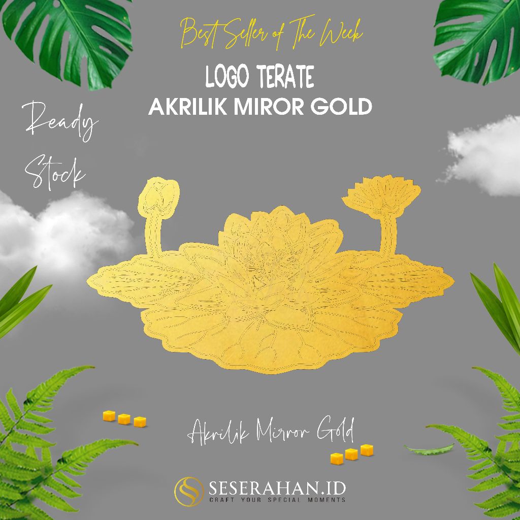 DEKORASI MAHAR LOGO LAMBANG Teratai PSHT dari bahan Akrilik GOLD/ Silver