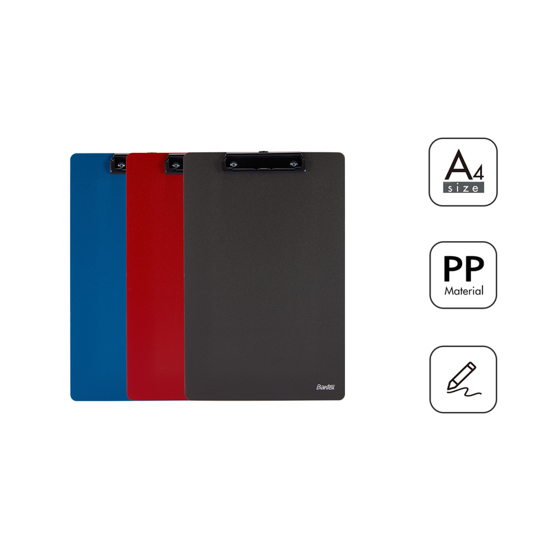 

[Terminal Stationery 01] Bantex Papan Jalan A4 / Clipboard / Alas Menulis Bahan PP Warna Klasik BF7501