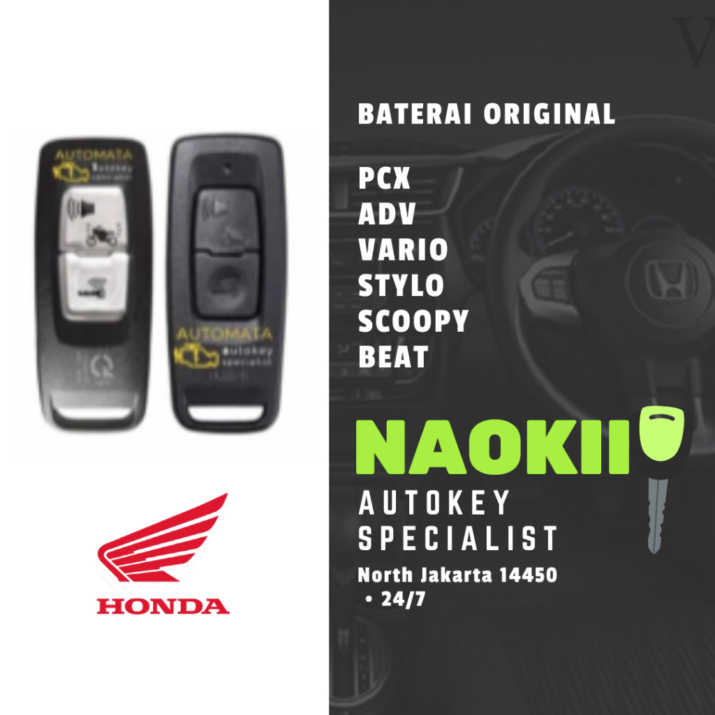 Baterai Original Panasonic Kunci Sepeda Motor Keyless Beat
