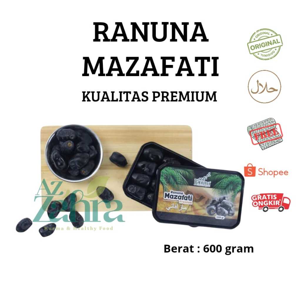 

Kurma Bam Anggur 600 gr Ranuna Mazafati Premium Dates Organic