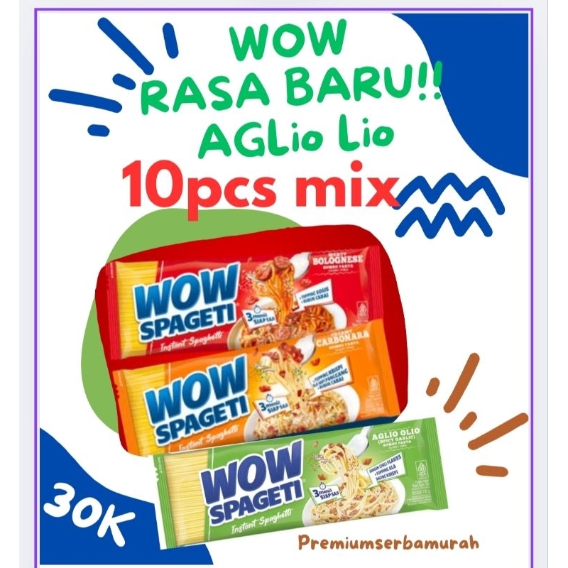 

Termurah!! Wow Spaghetti Instan Mix 3 Rasa 10Pcs