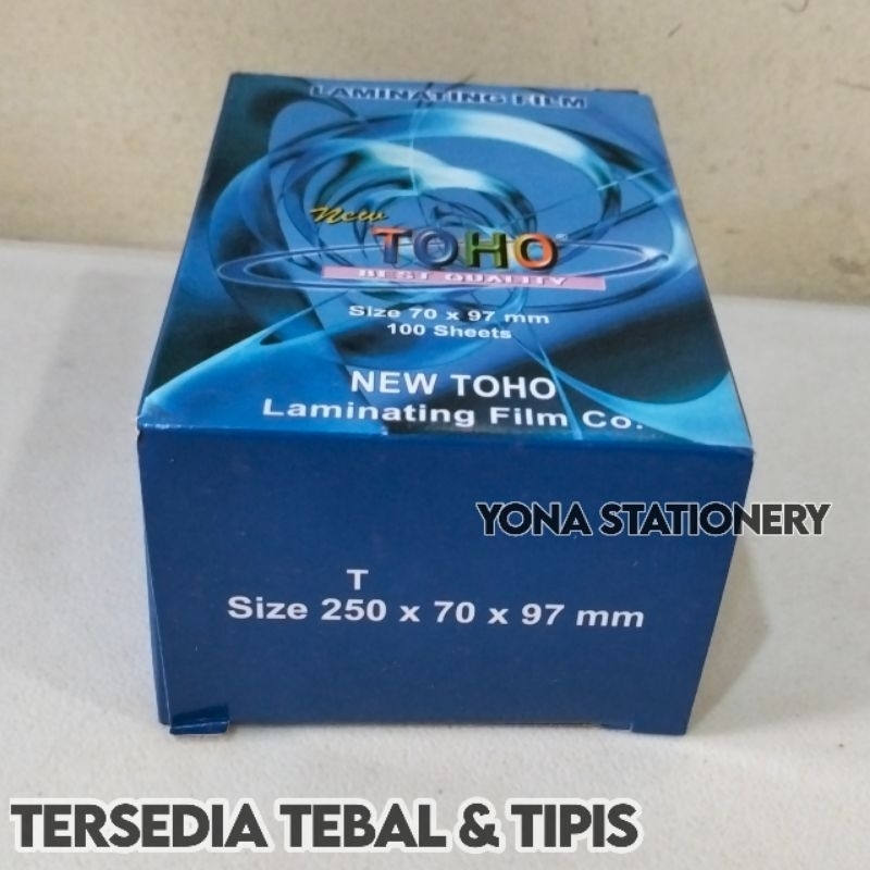 

Plastik Laminating KTP Toho 100 Micron & 250 Micron | 1 Pak: 100 Lembar | 70 x 97mm
