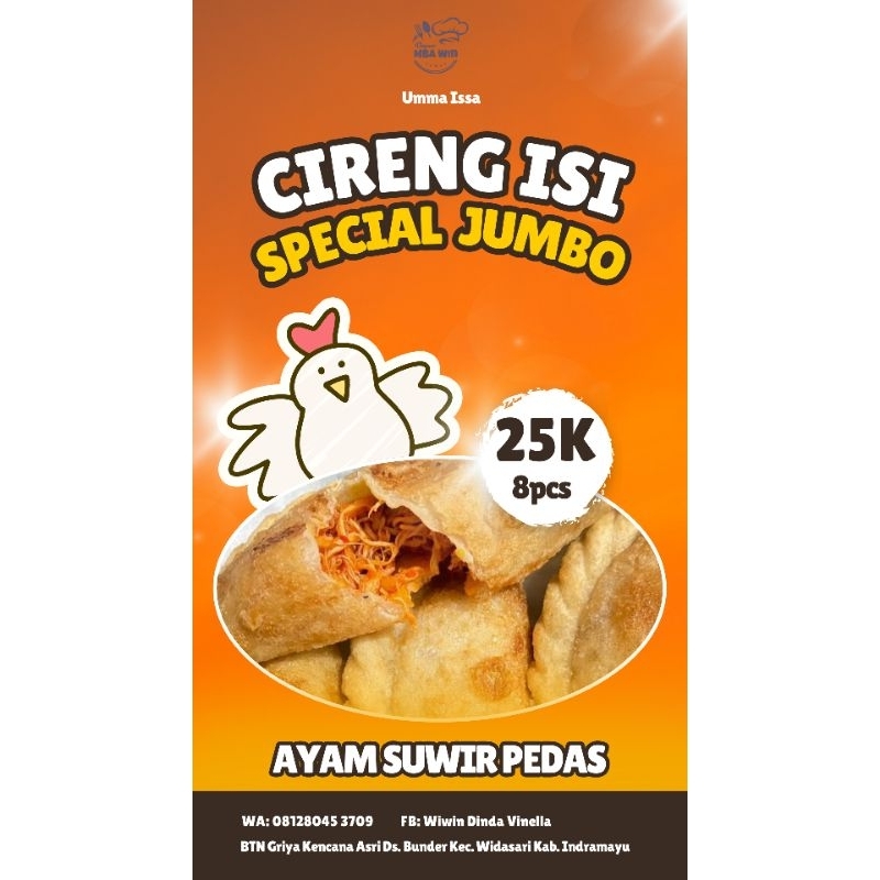 

CIRENG ISI JUMBO AYAM SUWIR PEDAS (isi 8) Umma Issa by Dapur Mba Win