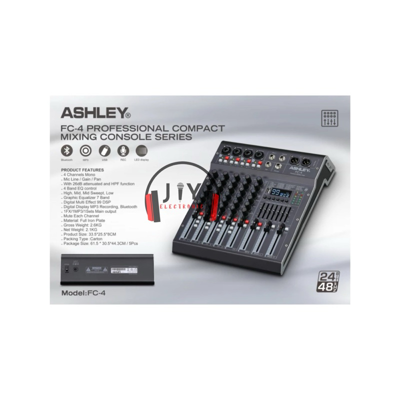 Audio Mixer Ashley 4 Channel FC-4 FC4 FC 4 Original