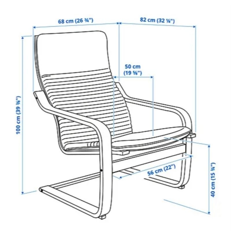 Poang Kursi santai armchair veneer kayu kursi malas