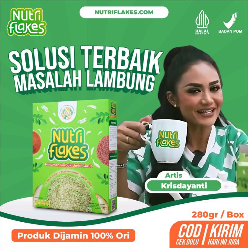

NUTRIFLAKES ORIGINAL - Sereal Umbi Garut Solusi Atasi Asam Lambung Magh Gerd, Suplemen Makanan Diet