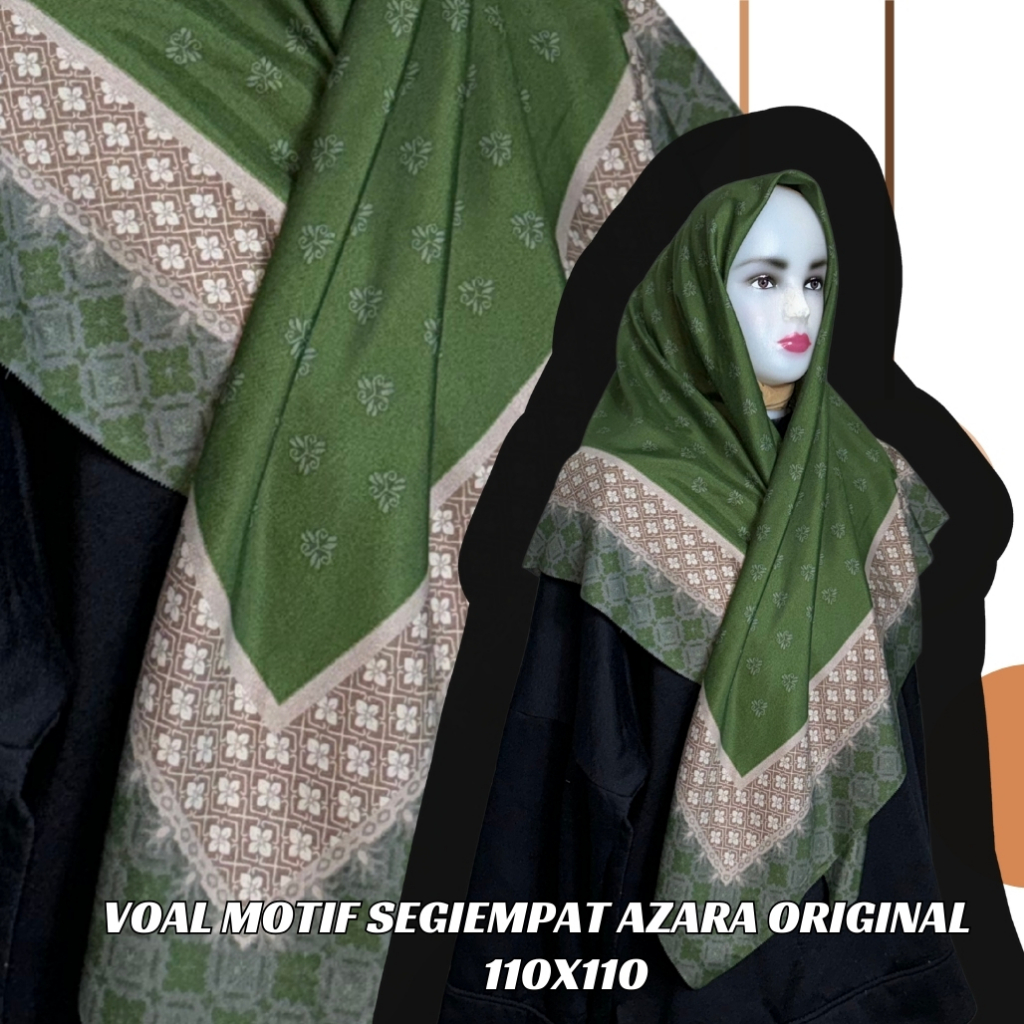 HIJAB SEGI EMPAT MOTIF /HIJAB SEGI EMPAT AZARA MOTIF/BUNGA 4 /VOAL MOTIF SEGIEMPAT LASER CUT ELEGAN 