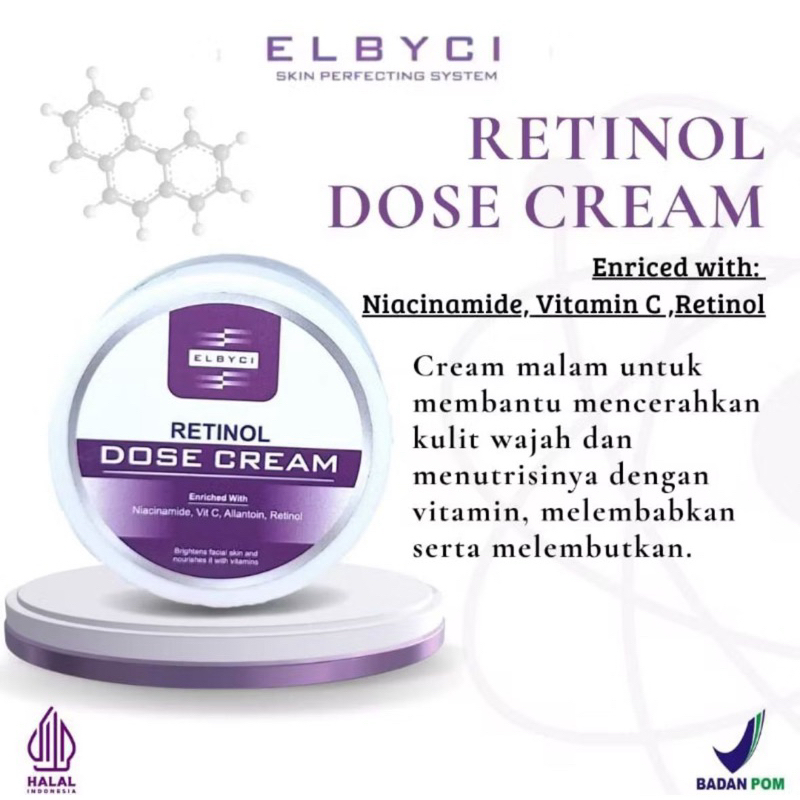 ELBYCI NIGHT CREAM HC RENAME RETINOL DOSE CREAM (SUSAH CERAH) 90% Cepat Hasilnya untuk mencerahkan w