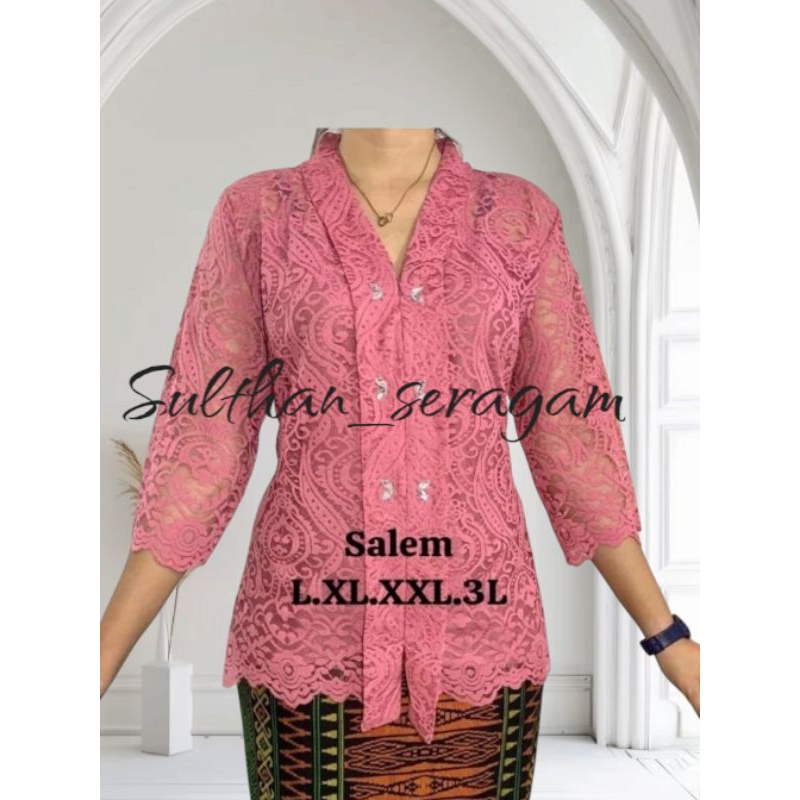 kebaya wanita renda brokat atasan wanita kartini kancing depan premium