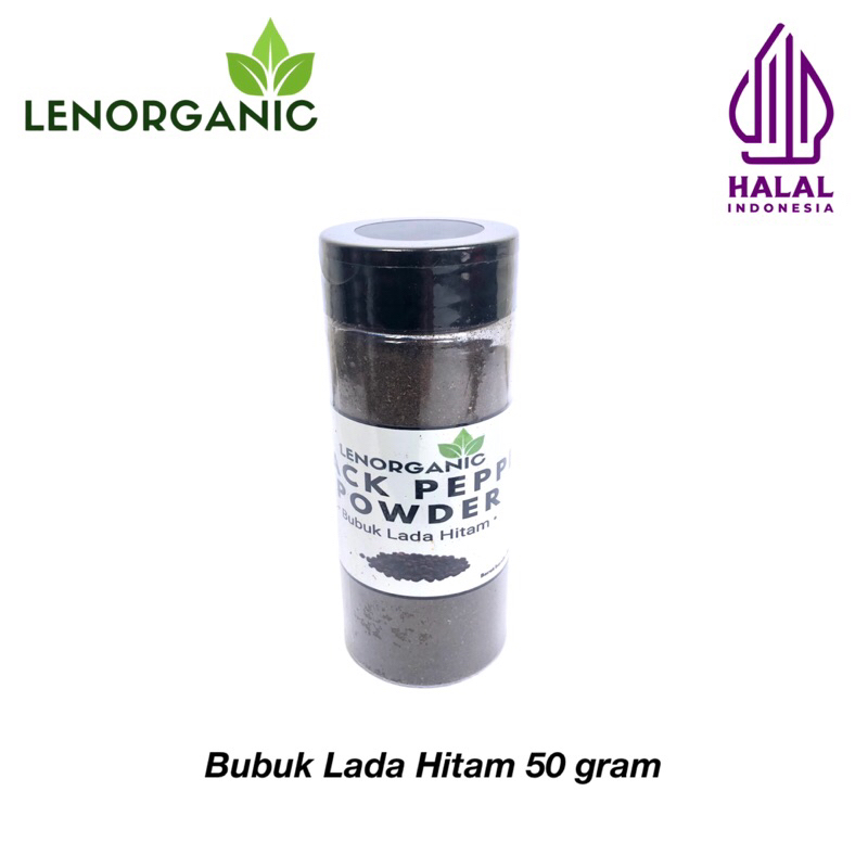 LENORGANIC | Botol Bubuk Lada Hitam / Black Pepper Powder / Merica Lada Hitam 50 gram