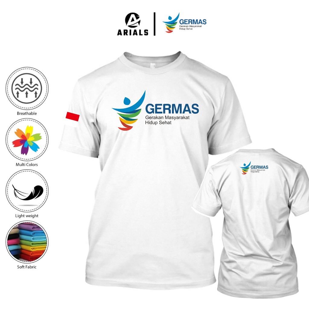 Arials Kaos Baju GERMAS Gerakan Masyarakat Hidup Sehat
