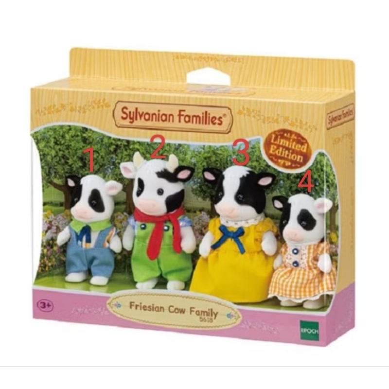 Sylvanian Families Friesian Cow Family -Sharing