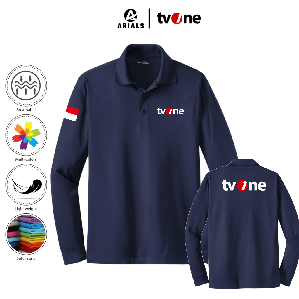 Arials Polo shirt Baju Kaos Kerah Lengan Panjang Crew TVOne