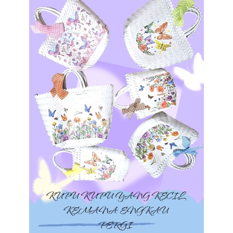 

Tas hamper lebaran imlek unik anyaman plastik motif kupu