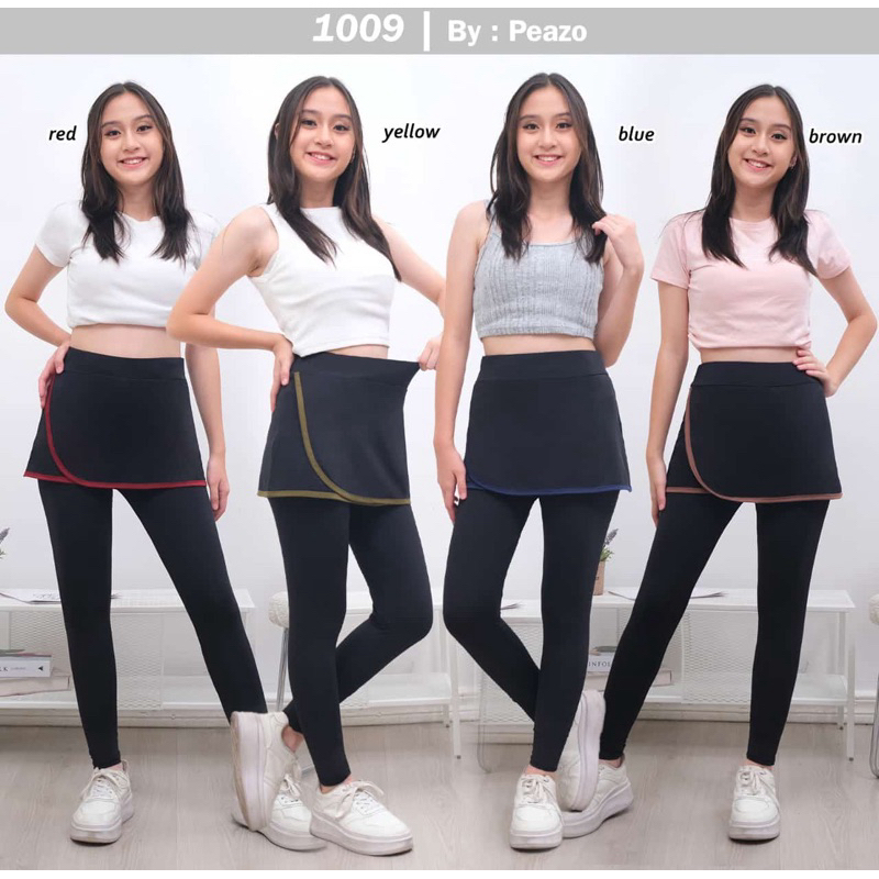 Legging Rok Panjang Tebal Sport / Legging Wanita Rok Olahraga Senam Gym Fitnes Bulutangkis Tenis