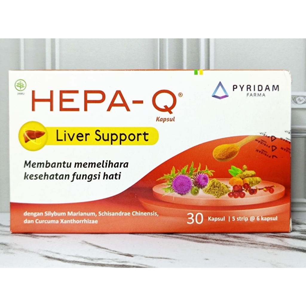 HEPA-Q 1 Strip 6 Kapsul Memelihara Kesehatan Fungsi Hati Pyridam