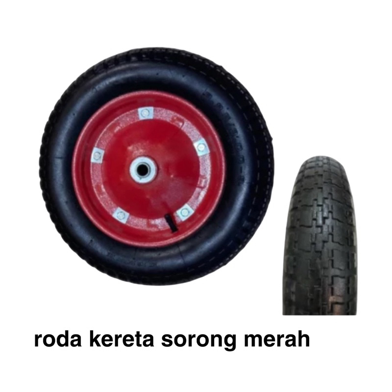 roda kereta sorong / ban angkong / ban kereta sorong / roda kereta sorong merah isco