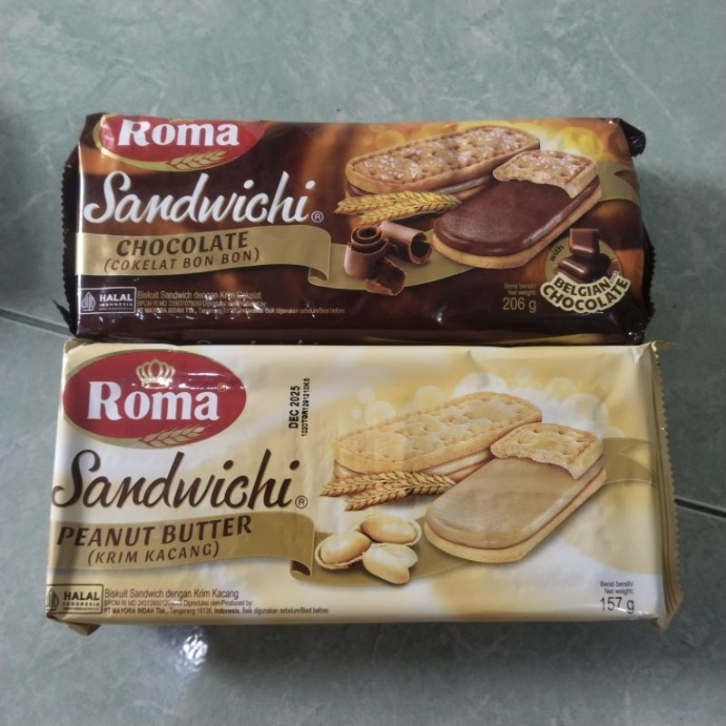 

roma sandwichi peanut butter roma sandwichi chocolate cream 157g