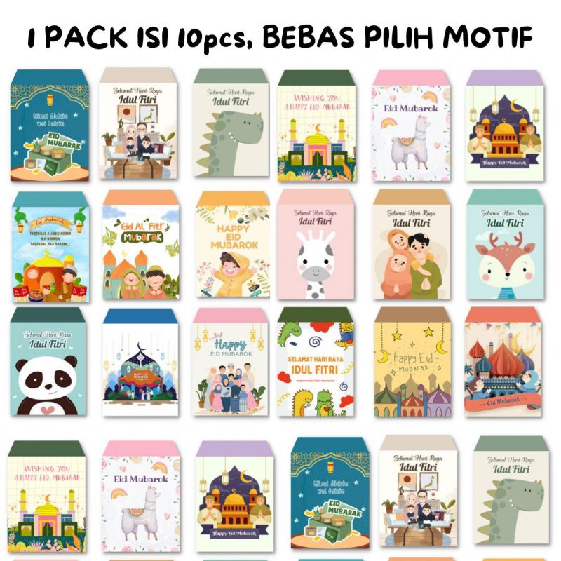 

AMPLOP LEBARAN 10 PCS ANGPAO LEBARAN ANAK KARAKTER KARTUN