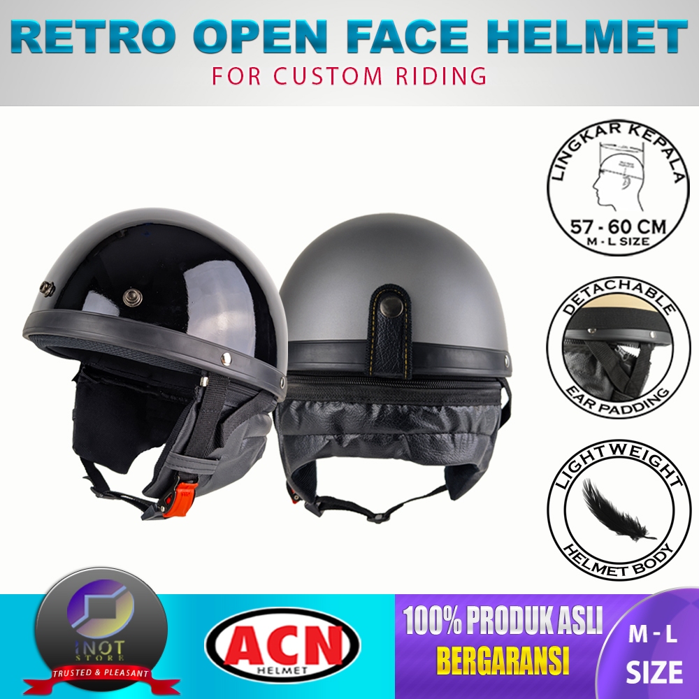 Helm Retro Open Face Vintage Chiep Chips Custom Riding