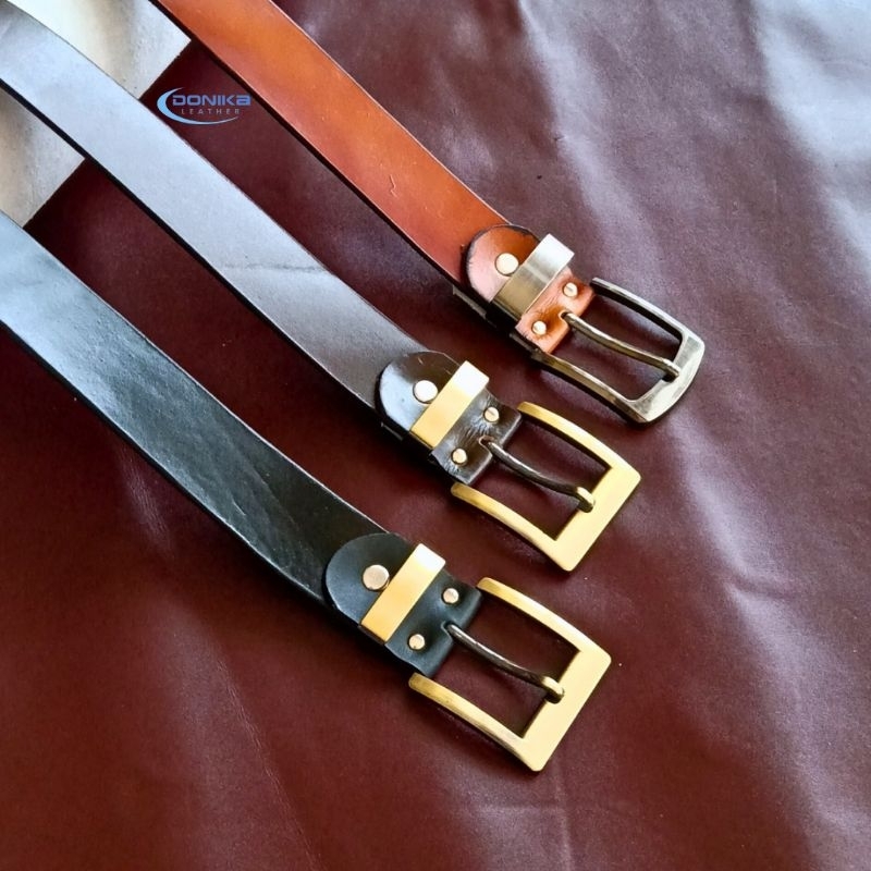 Ikat pinggang engkel pria kulit / Sabuk pria engkel kulit sapi asli