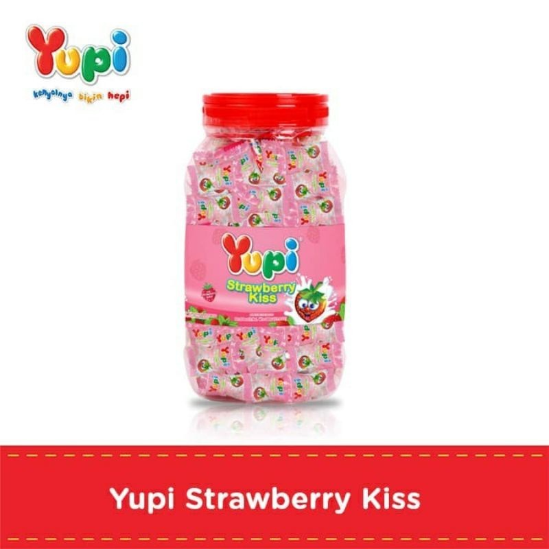 

Permen YUPI Toples Strawberry Kiss - YUPI LOVE