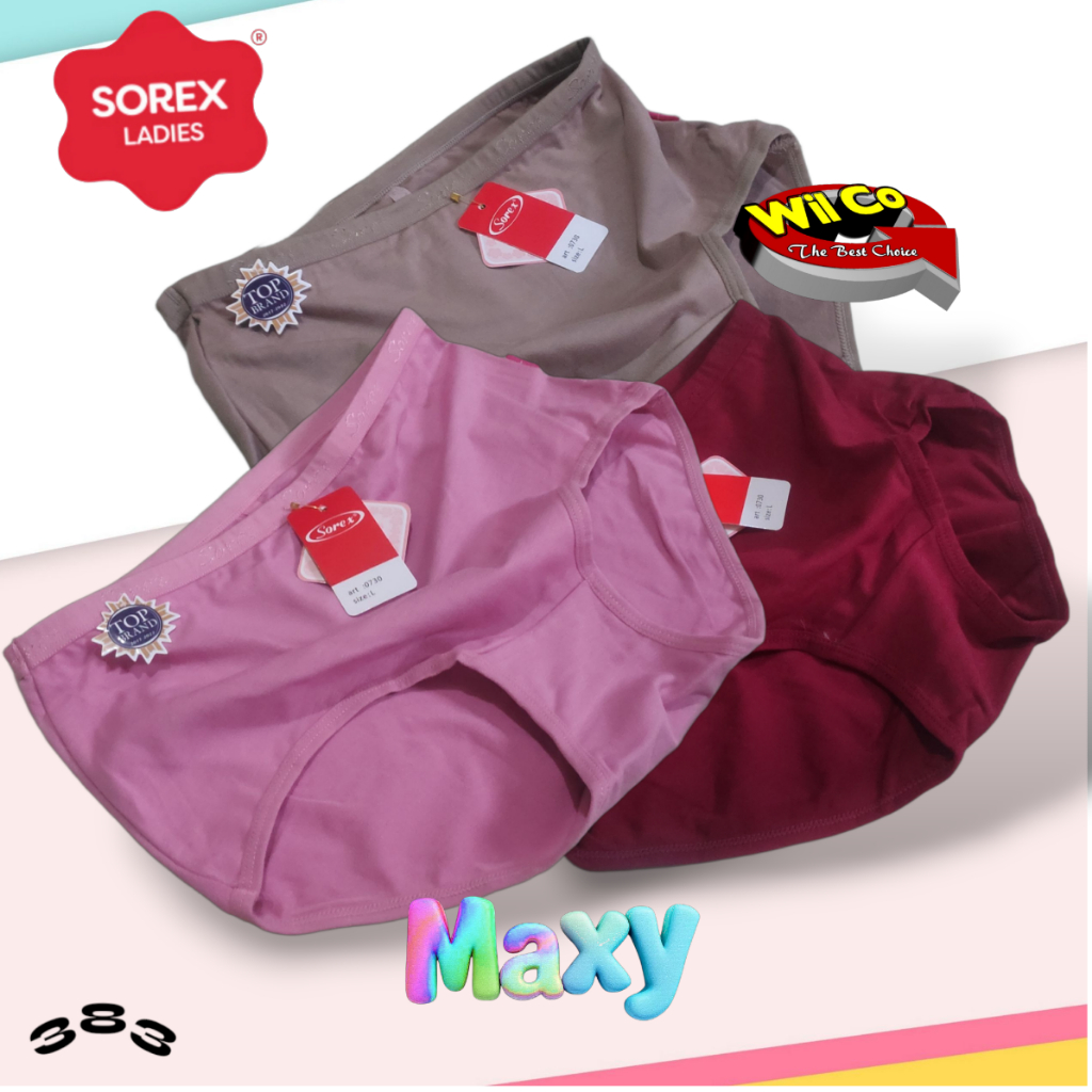 K383 (3-12 Pcs) Sorex Celana Dalam Wanita Dewasa, Celana Dalam Perempuan Sorex Maxi Jumbo Ukuran L-E