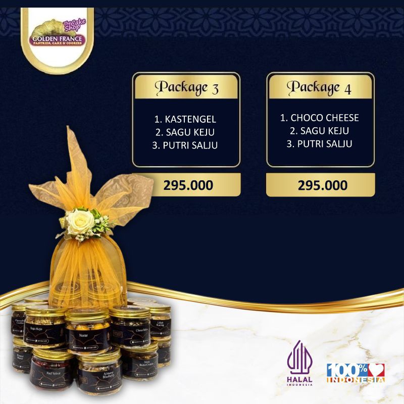 

Paket 3-4 Hampers Kue Kering Lebaran Golden France - Tile Keranjang isi 3