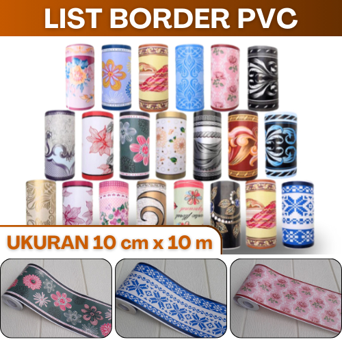 Sticker List Border Dinding PVC 10 Meter Stiker Dekorasi Dinding Bawah Tembok Wallborder Lis Bunga
