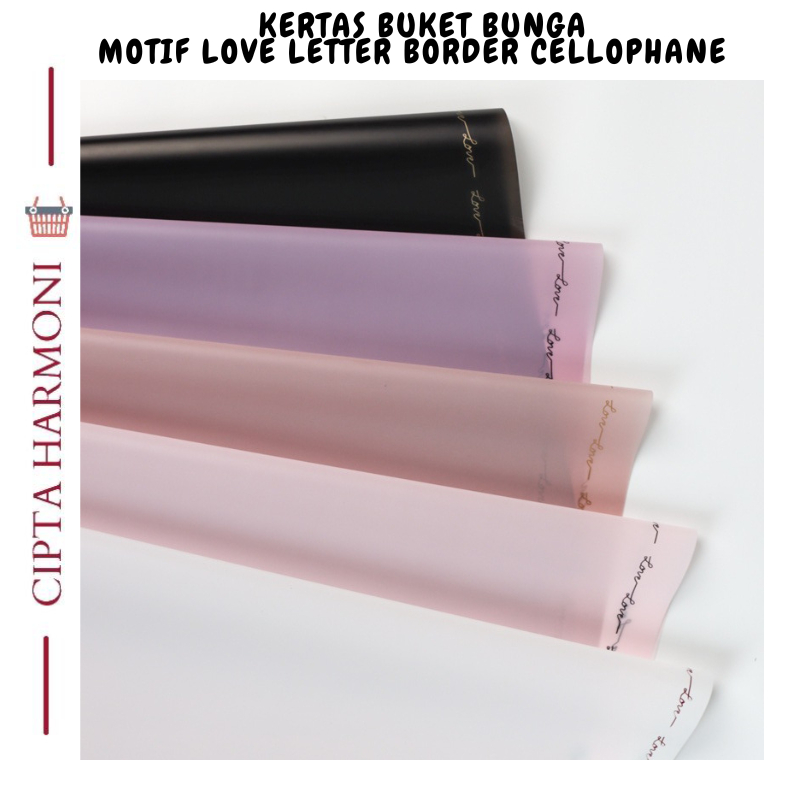 

20 LEMBAR Flower Wrapping Paper Motif Love Letter Border Cellophane Kertas Buket Hand Bouquet KB061