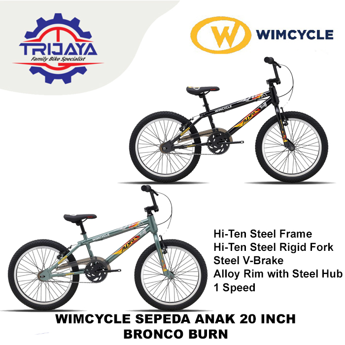 Wimcycle Sepeda BMX Bronco Wild Burn 20 Inch