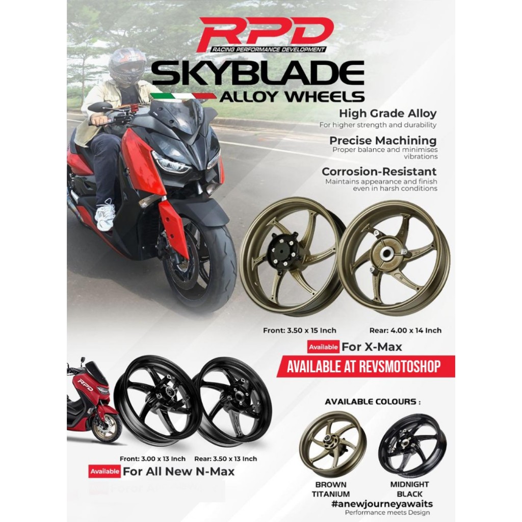 VELG RPD SKYBLADE Casting Wheel Velg Set Magnum YAMAHA XMAX 250 OLD NEW