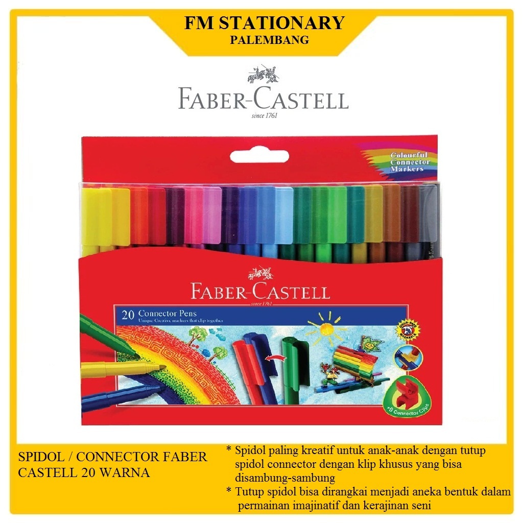 

Connector Pen Faber Castell 20 Colour / Spidol Faber Castell 20 Warna