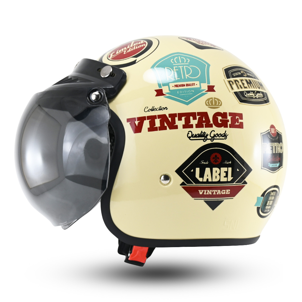 R-SIX HELM BOGO DEWASA KEKINIAN MOTIF VINTAGE