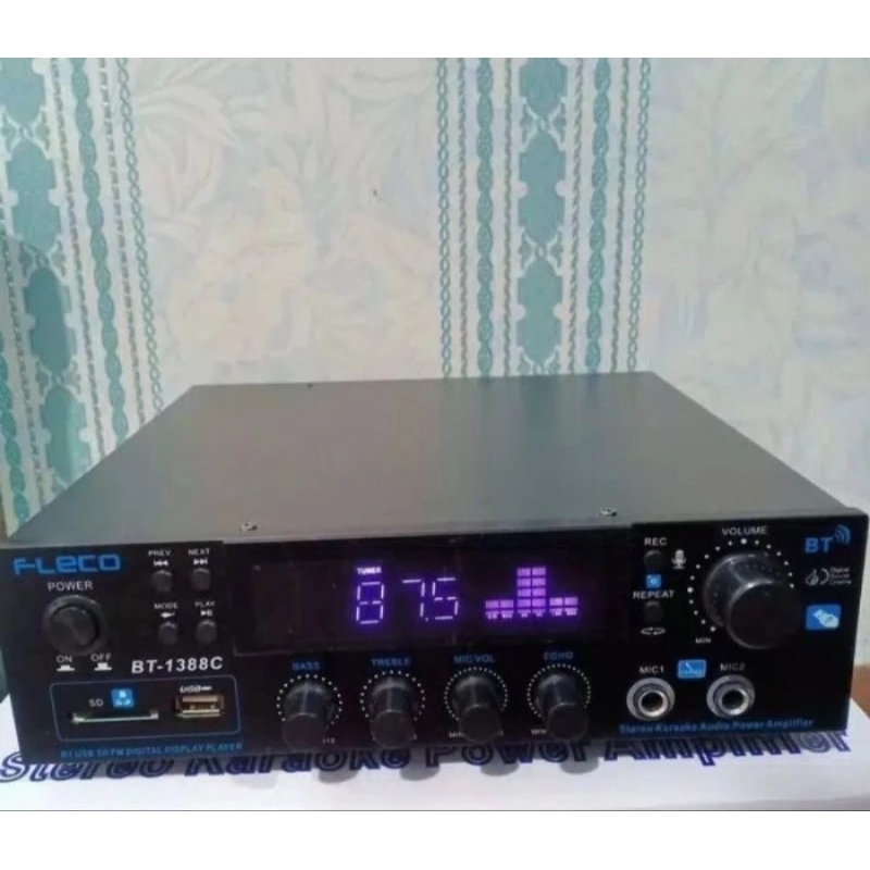 Ampli bluetooth merek Fleco amplifier BT-1388c + remote ampli speaker