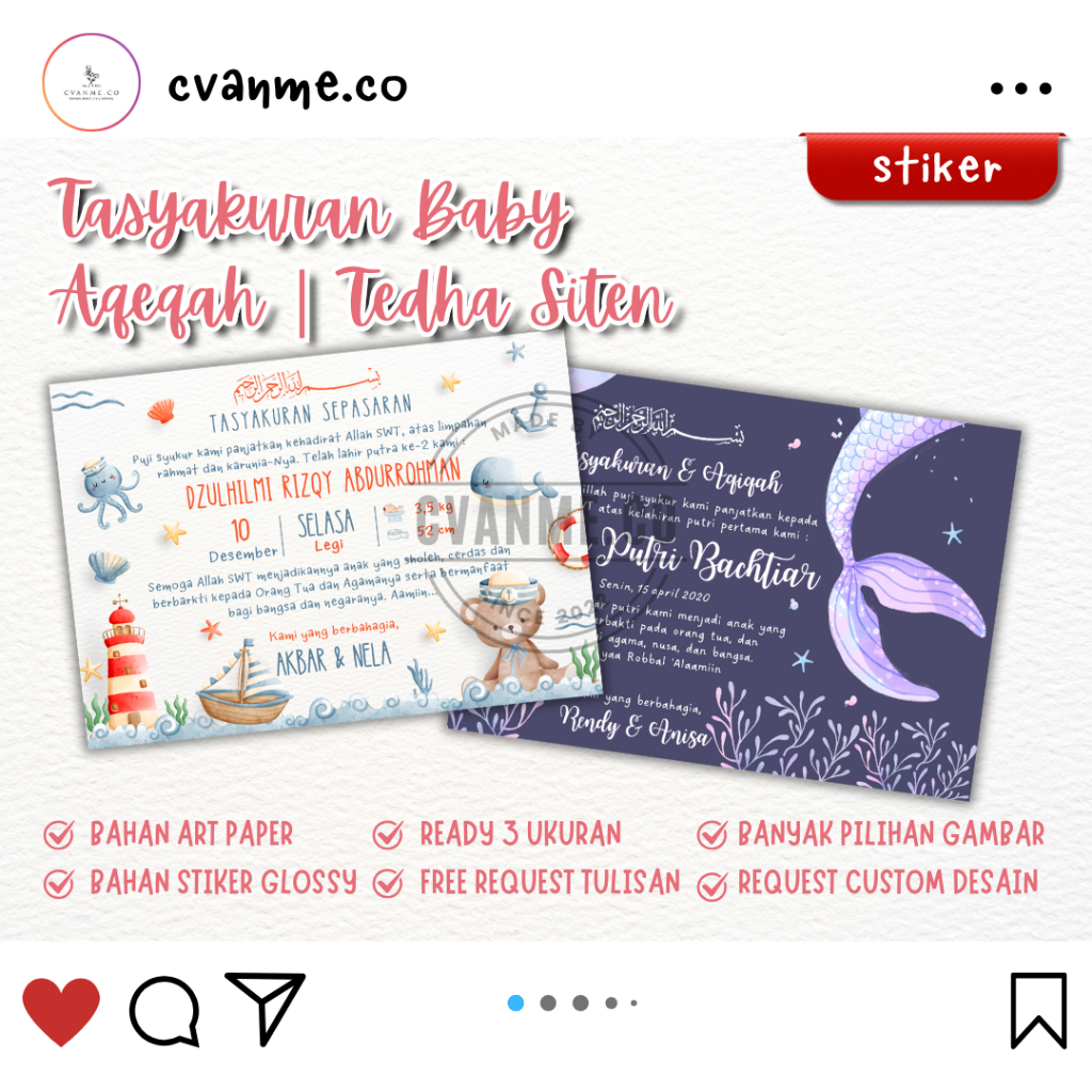 

Cetak Stiker Nasi Kotak Aqiqah Murah | StikerTasyakuran Lahiran | StikerTedak Siten | Free Desain | Custom StikerTasyakuran Aqiqah