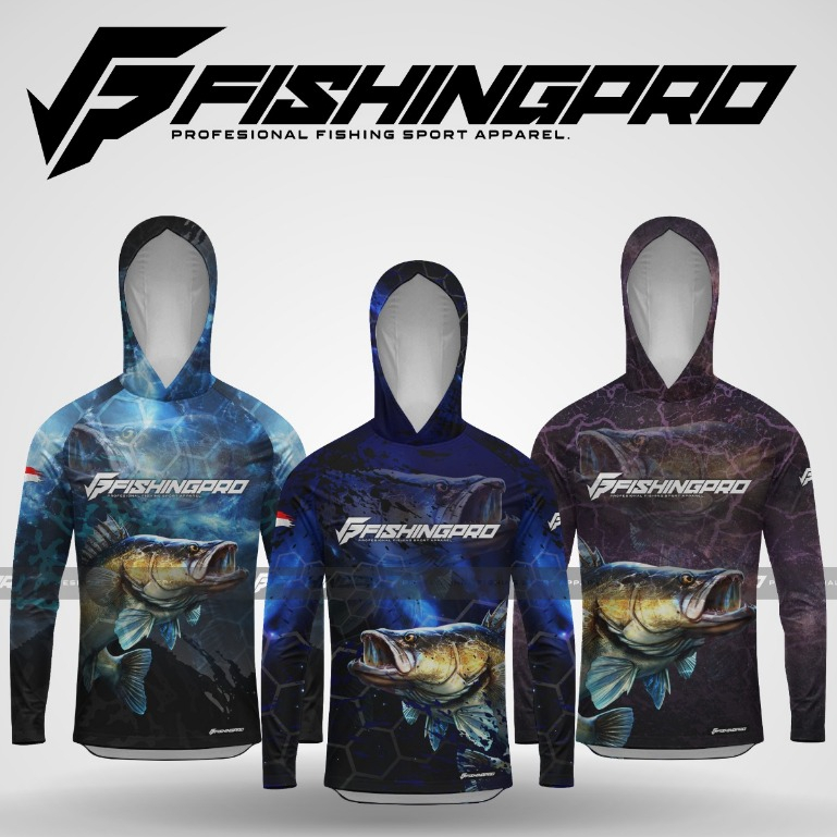 Jersey Baju Mancing Fishingpro Barramundi Hoodie Printing | Micro UV