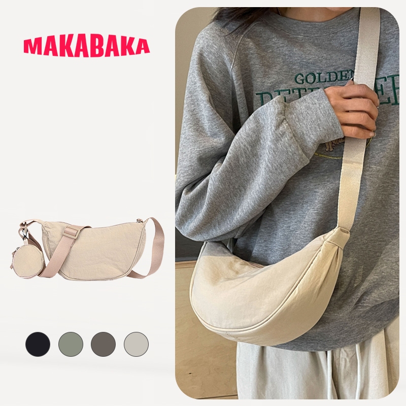 Tas Pinggang Wanita Waistbag Wanita Mini Kanvas Warna Canvas Round Shoulder Sling Bag