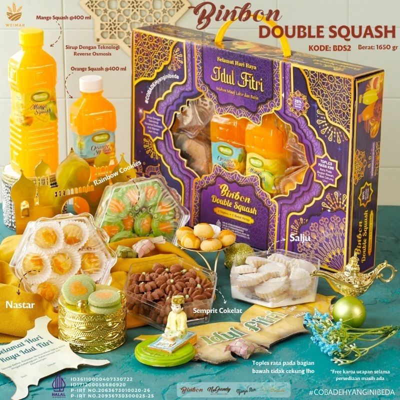 

Hampers Parcel Lebaran Binbon Double Squash Paket 2 Sirup 4 Cookies