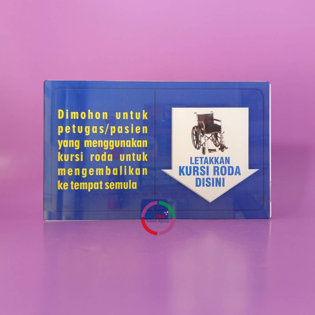 

Akrilik Letakkan Kursi Roda | Akrilik Tempat Kursi Roda | Rumah Sakit