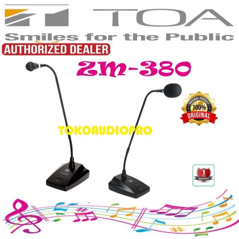 Mic Toa ZM-380C-AS ZM380 Chime Microphone Toa ZM-380-AS Gooseneck Microphone Toa ZM-380